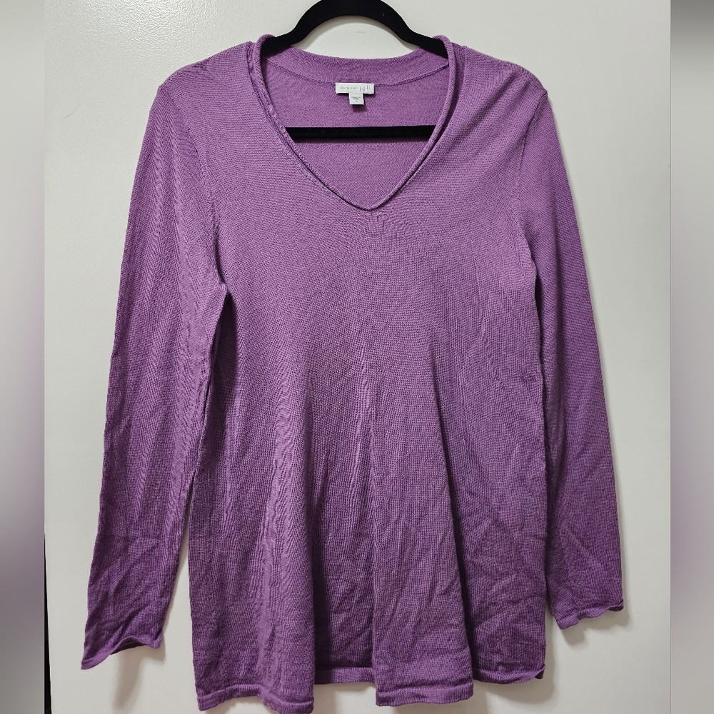 J.Jill Purple V-Neck Sweater. Size Small